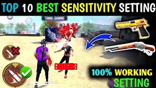 Top 10 Best sensitivity Setting ⚙️ Secret Fire Button Size 🎯 OB53 Headshot 10X Fest Setting FreeFire
