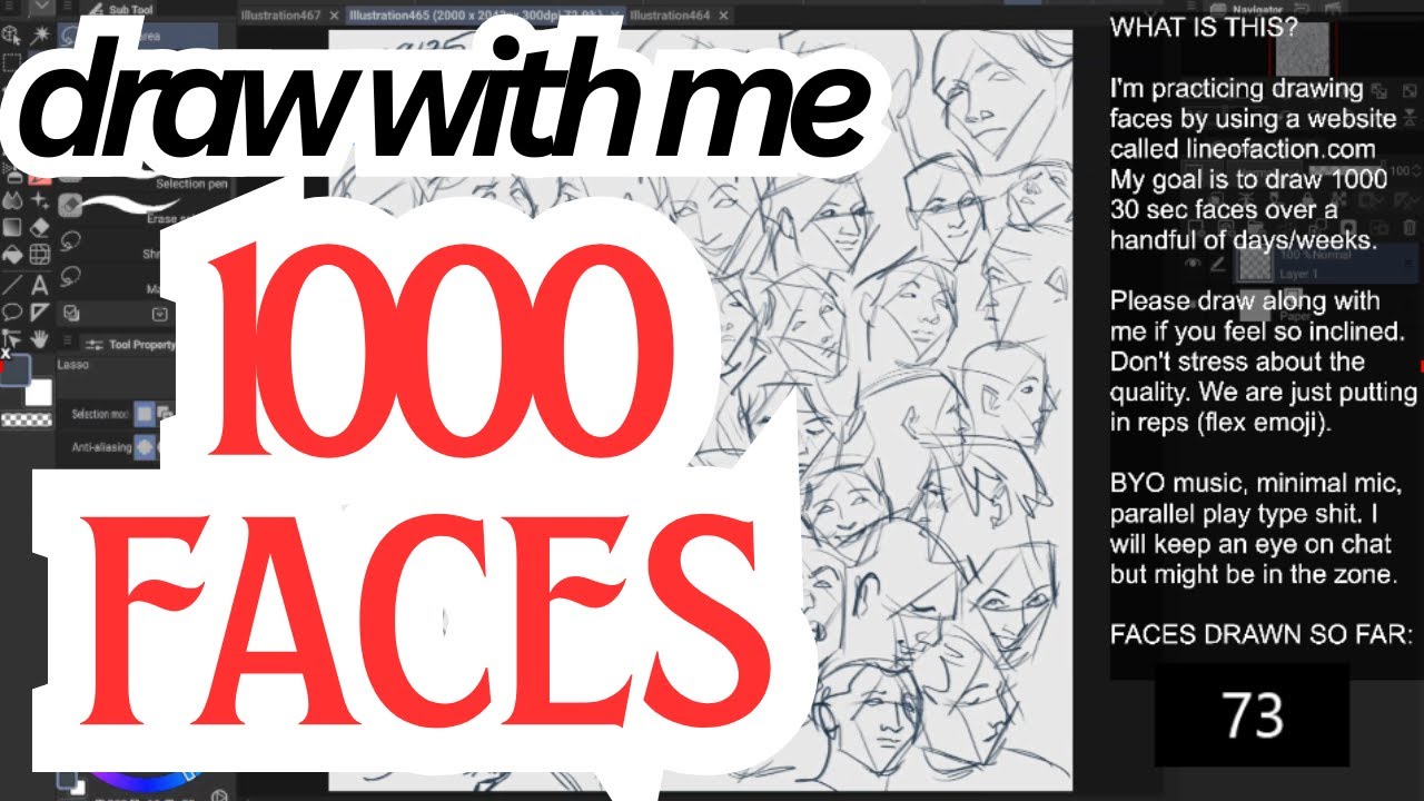 almost there!!!!!! draw 1000 faces with me? - YouTube