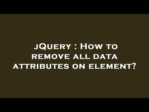 jQuery : How to remove all data attributes on element?