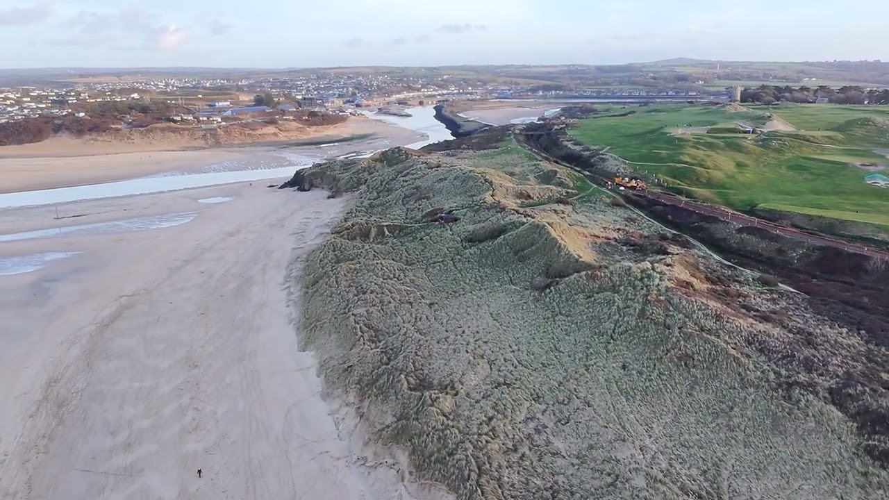 Noob Drone Flies Over Porthkidney Beach: Epic Cornwall Golden Sands from Above! 🏖️Untitled