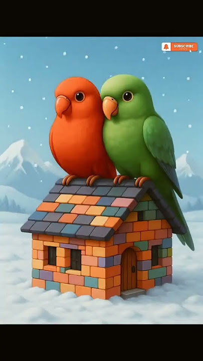 Parrot and its baby build a house with ice #baby #cutebaby #parrot #shorts