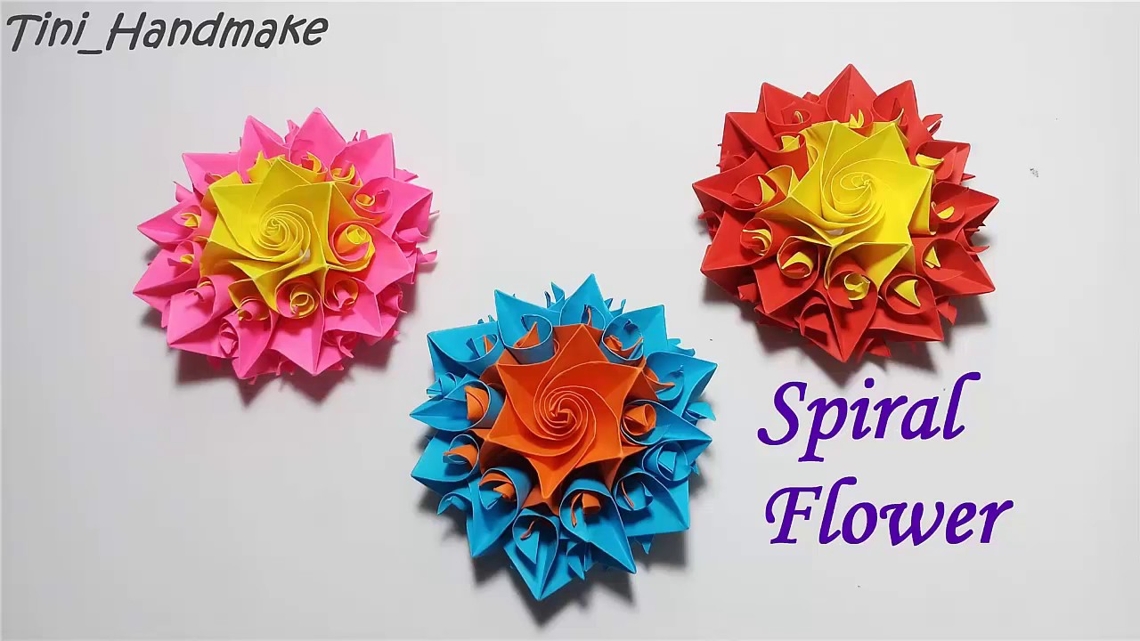 DIY Origami Spiral Flower/How to make an Origami Spiral Flower/Hướng