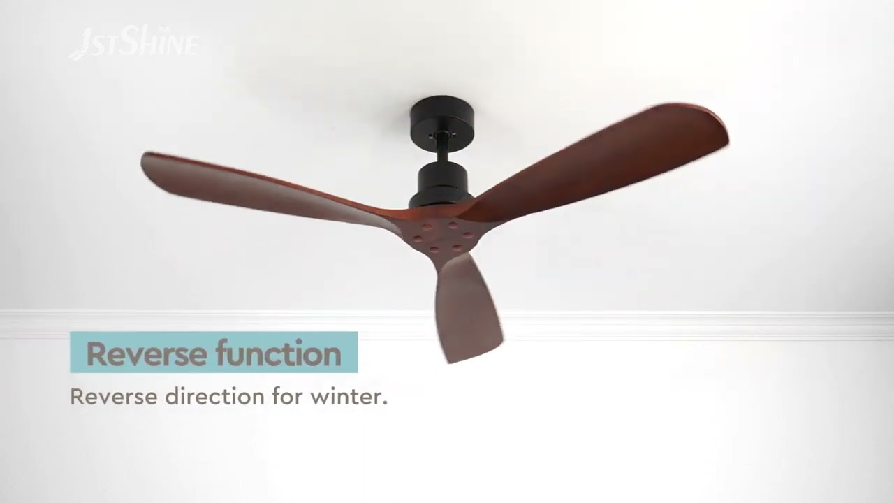 52 Inch Decorative Wooden Ceiling Fan With 5 Speed Remote Control