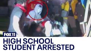 High school student arrested, accused of attacking UCLA encampment