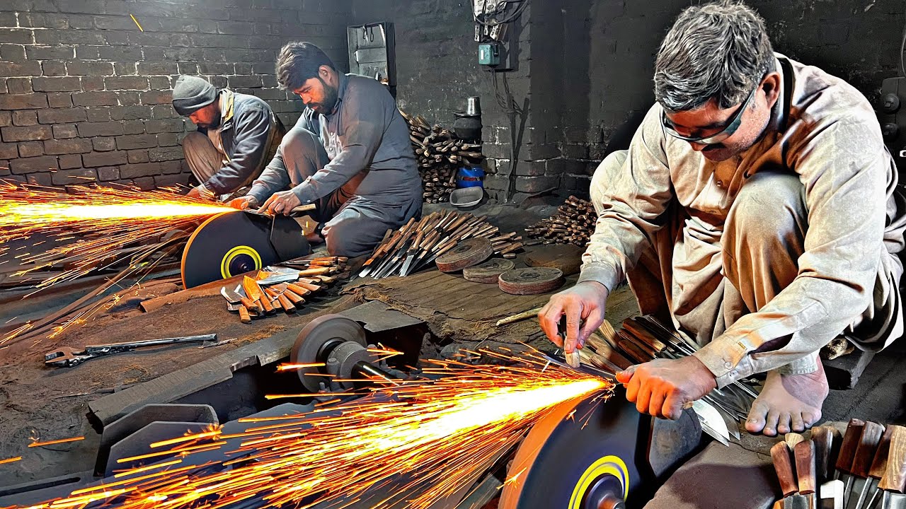 Incredible Process Of Making Sharp Knife From saw material | Factory mass production.