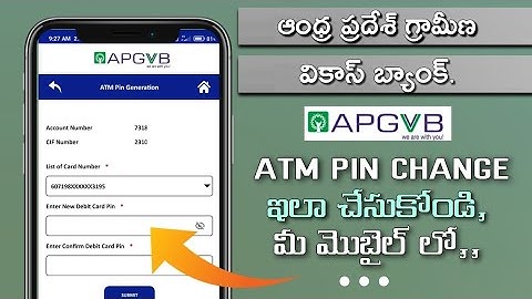 APGVB ATM CARD PIN GENERATION | PIN CHANGE 2023| Andhra Pradesh Gramina Vikas Bank