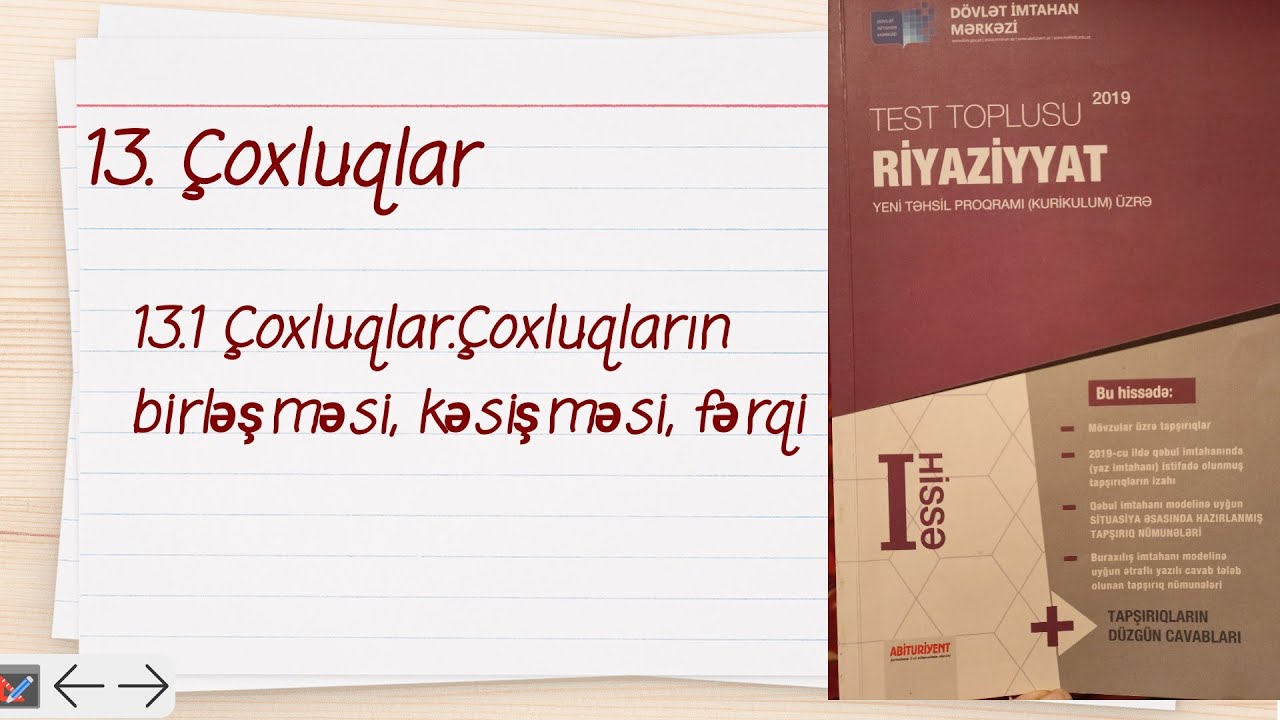 DİM.. Çoxluqlar.Çoxluqların birləşməsi, kəsişməsi,fərqi