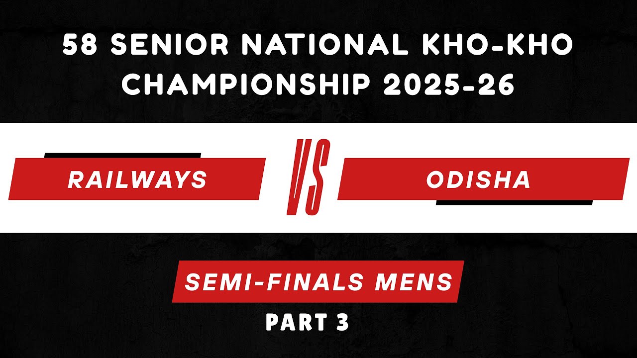 Railways Vs Odisha Part 3 Mens, 58 Senior National Kho-Kho Championship 2025-26 Kazipet, Telangana.