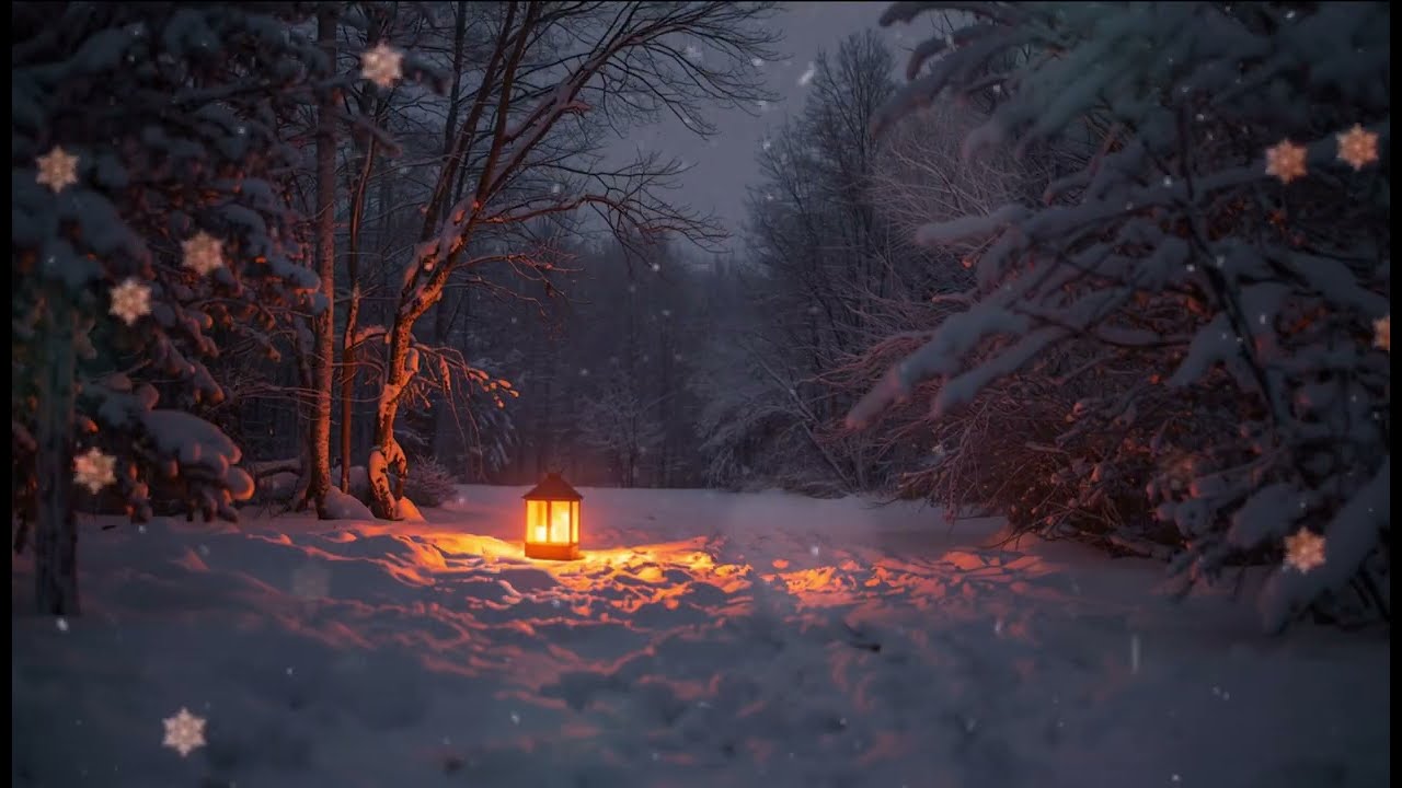 ❄️🕯️✨ Cozy Winter Lantern Ambience – Warm Light in Snowy Forest | Relax, Study, Sleep 🌙