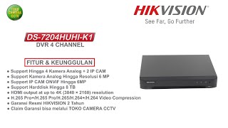 DVR HIKVISION 4 CHANNEL DS-7204HUHI-K1
