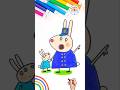 Draw Peppa Pig Rabbits | Peppa Mummy Rabbit Easy Drawing 🌈🐰 #peppapig #cartoon #shorts #rabbit