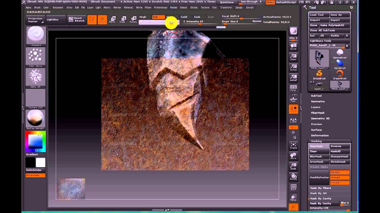 Texturing with Spotlight in Zbrush - YouTube