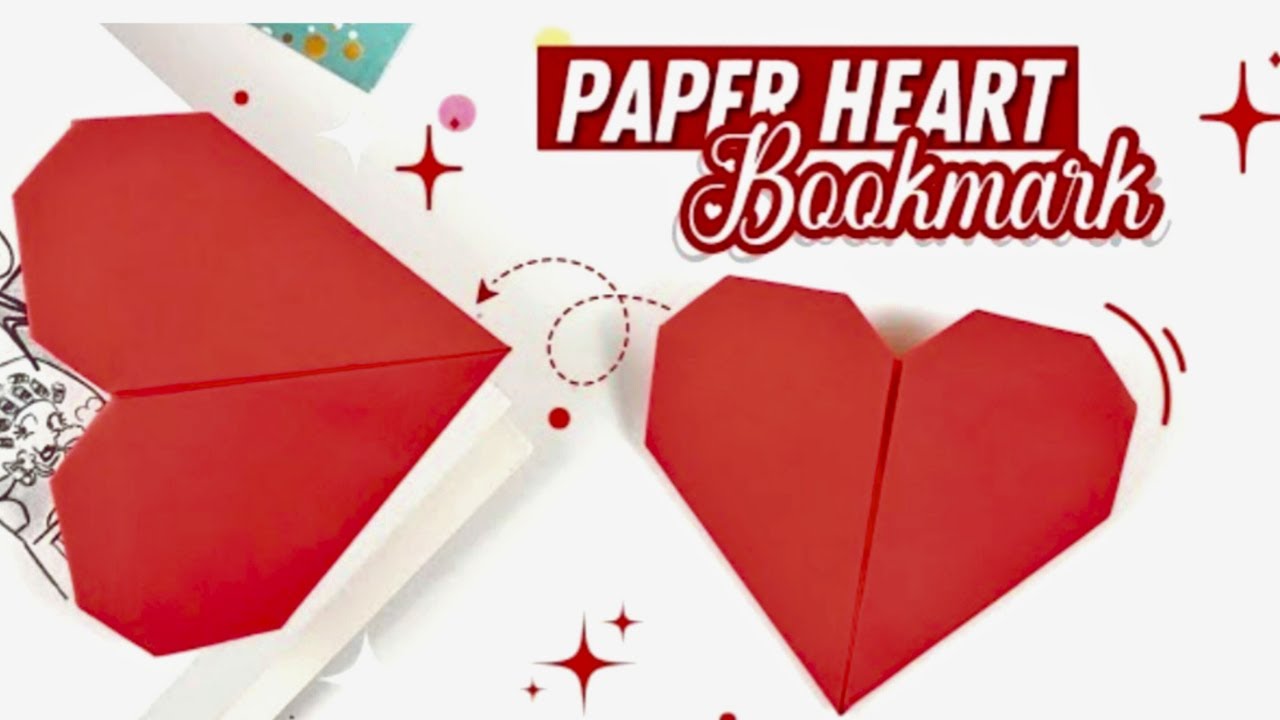 Origami heart bookmark|How to make a paper heart| bookmark corner - YouTube