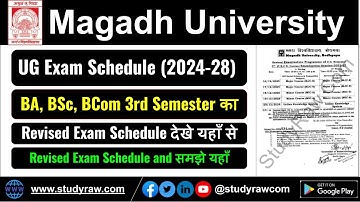 Magadh University UG 3rd Sem BA BSc BCom Exam Schedule Session 2024 28 Released Download