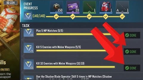 Call Of Duty Mobile Kill 5 - 10 Enemies with Melee Weapons Task Complete