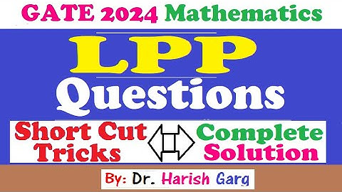 LPP Questions | GATE 2024 Mathematics | Fully Short Cut Tricks