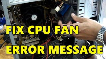 FIX CPU fan error message of your computer