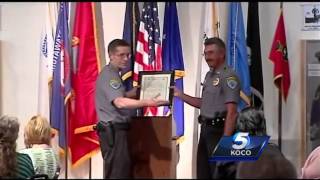 Law enforcement officers honored after saving OHP trooper