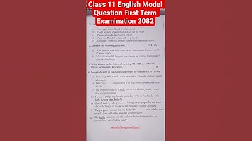 Class 11 English Model Question FirstTerm Examaination 2082✅👈️