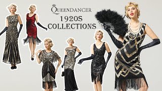 Gatsby Dress Sequins Glitter 1920s Flapper Party Dress | QUEENDANCER