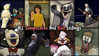 Ice Scream 1 2 3 4 5 6 7 8 - All Jumpscares & Bad Endings
