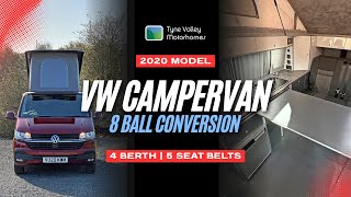 2020 Volkswagen Campervan, Pop-Top Roof, 4 Berth, 5 Seat Belts, Quality Conversion By 8 Ball Campers