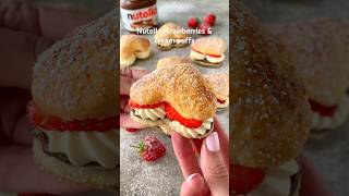 Amazing Nutella strawberries & cream puffs shorts easyrecipe