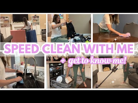 SPEED CLEAN WITH  ME + GET TO KNOW ME | CHATTY CLEAN WITH ME