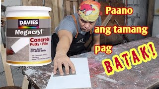 Paano Mag Masilya na parang Pro - Davies Megacryl Concrete Putty (step-by-step tutorial)