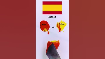 What Color Do Mixed Flags Make? | Spain 🇪🇸 #asmr #colormixing #colortheory #paintmixing #satisfying
