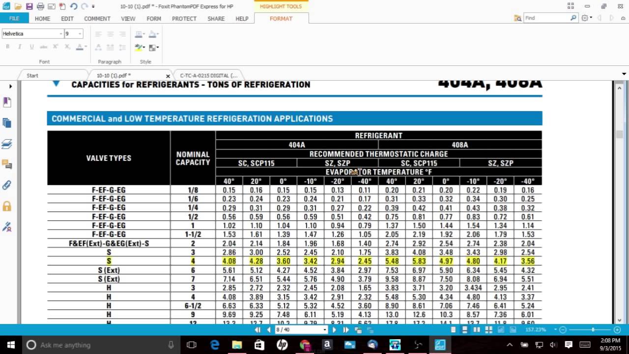 Sporlan Txv Chart