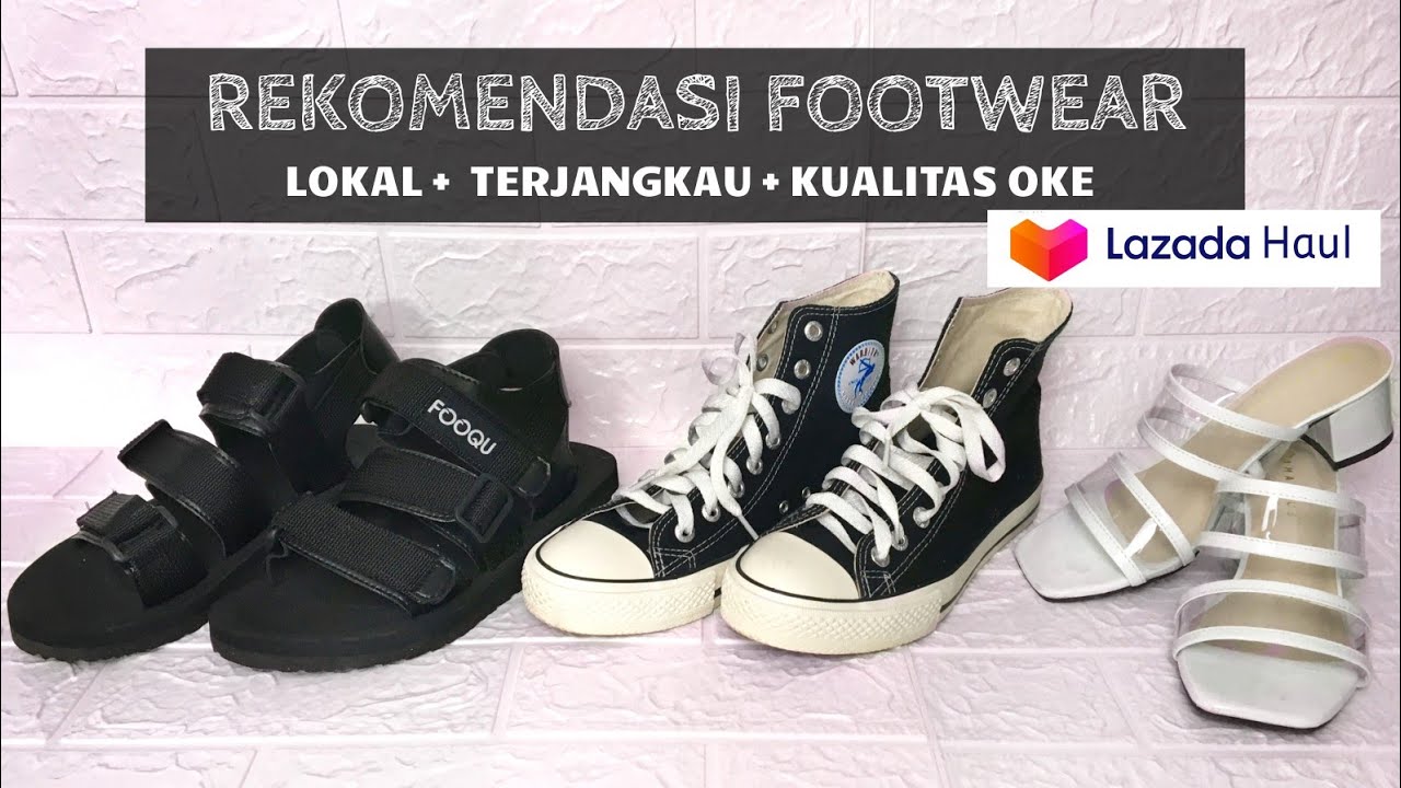  Lazada  Haul Try On Sepatu Lokal Heels Sandal  Gunung 