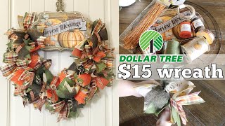 $15 Fall Wreath Idea | Dollar Tree Fall DIY | Traditional Color Combo | Fall Ribbon Wreath