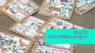 💯 Day 13 💯 Faux stamps  #the100dayproject