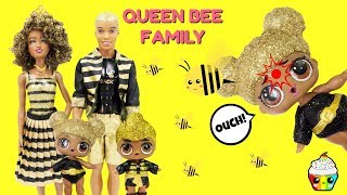 lol surprise queen bee family goes to bee farm beekeeper job