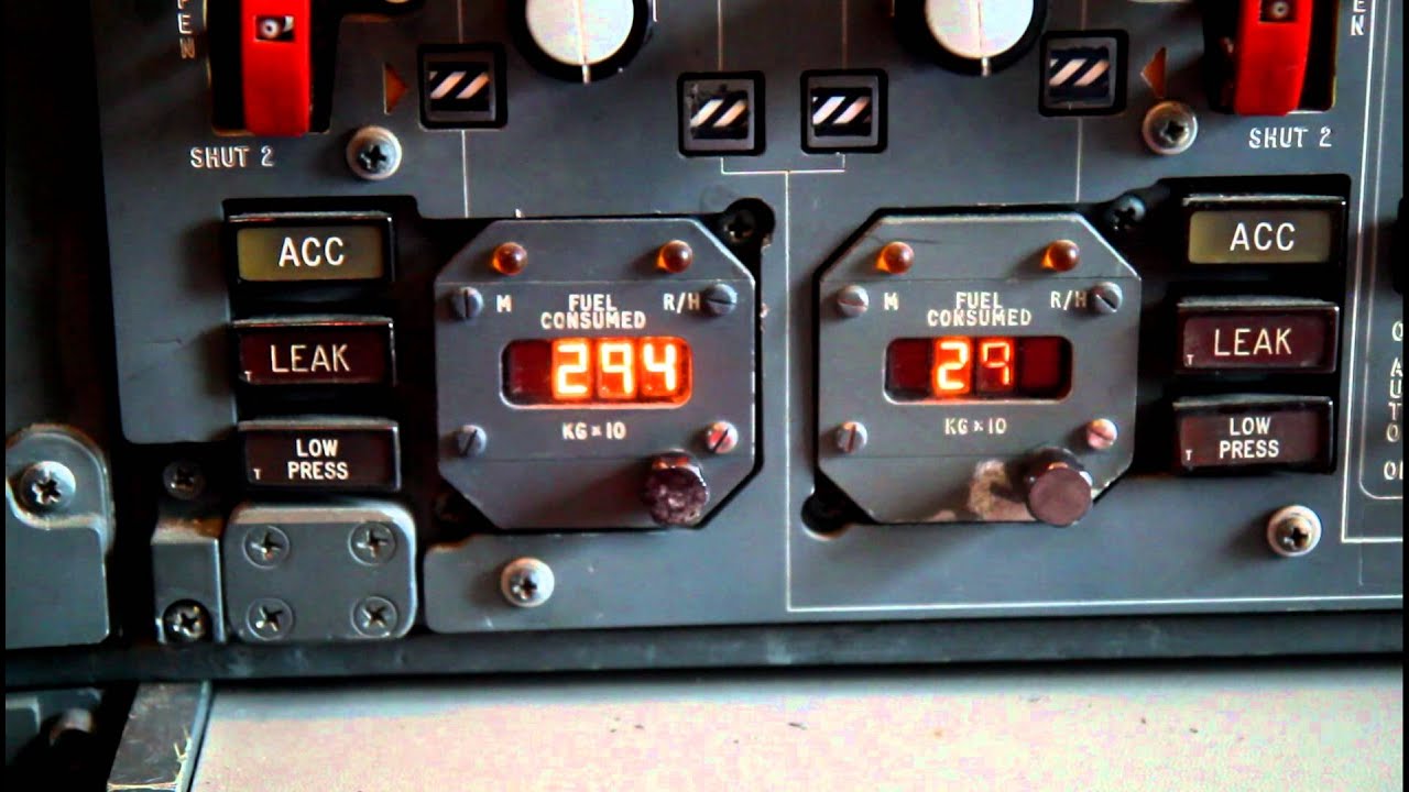 Concorde Simulator Fuel System Testing Total Fuel and Fuel Used
