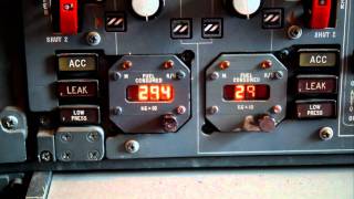 Concorde Simulator - Fuel System Testing - Total Fuel and Fuel Used Gauges.