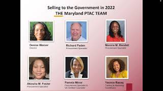 Selling to the Government in 2022 - Maryland PTAC's 2nd Annual Roundtable