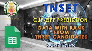 TNSET Data Sheet With Rank | Physical Science | Cutoff Analysis 🎉