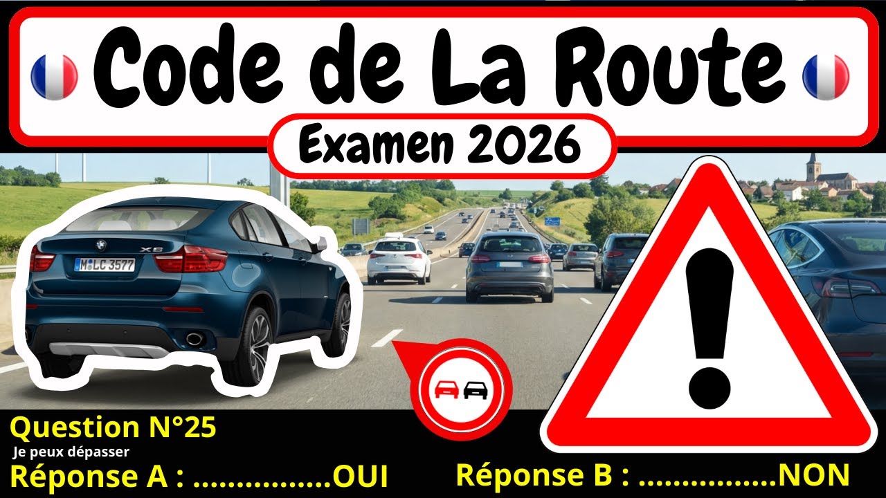 ✅ TEST GRATUIT DU CODE DE LA ROUTE 2026 🚗 