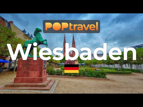 Walking in WIESBADEN / Germany 🇩🇪- Rainy Afternoon Tour - 4K 60fps (UHD)