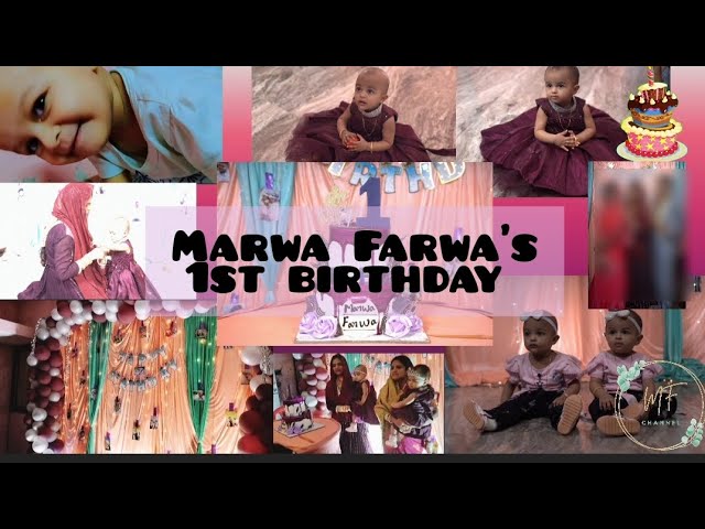 1st birthday vlog😊in tamil | Marwa Farwa's bday celebration| @MFchannel2609 #bday #vlog#tamil class=