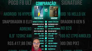 POCO F8 ULTRA VS MOTOROLA SIGNATURE PROCESSADORES #smartphone