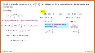 Sample Assessment 1 MAT133 Q1a  (linear inequalities)