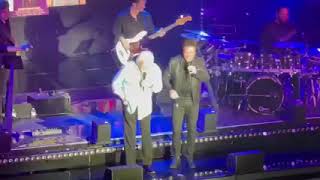 Merrill Osmond singing Love Me For A Reason with brother Donny on stage, Las Vegas Nevada 2023