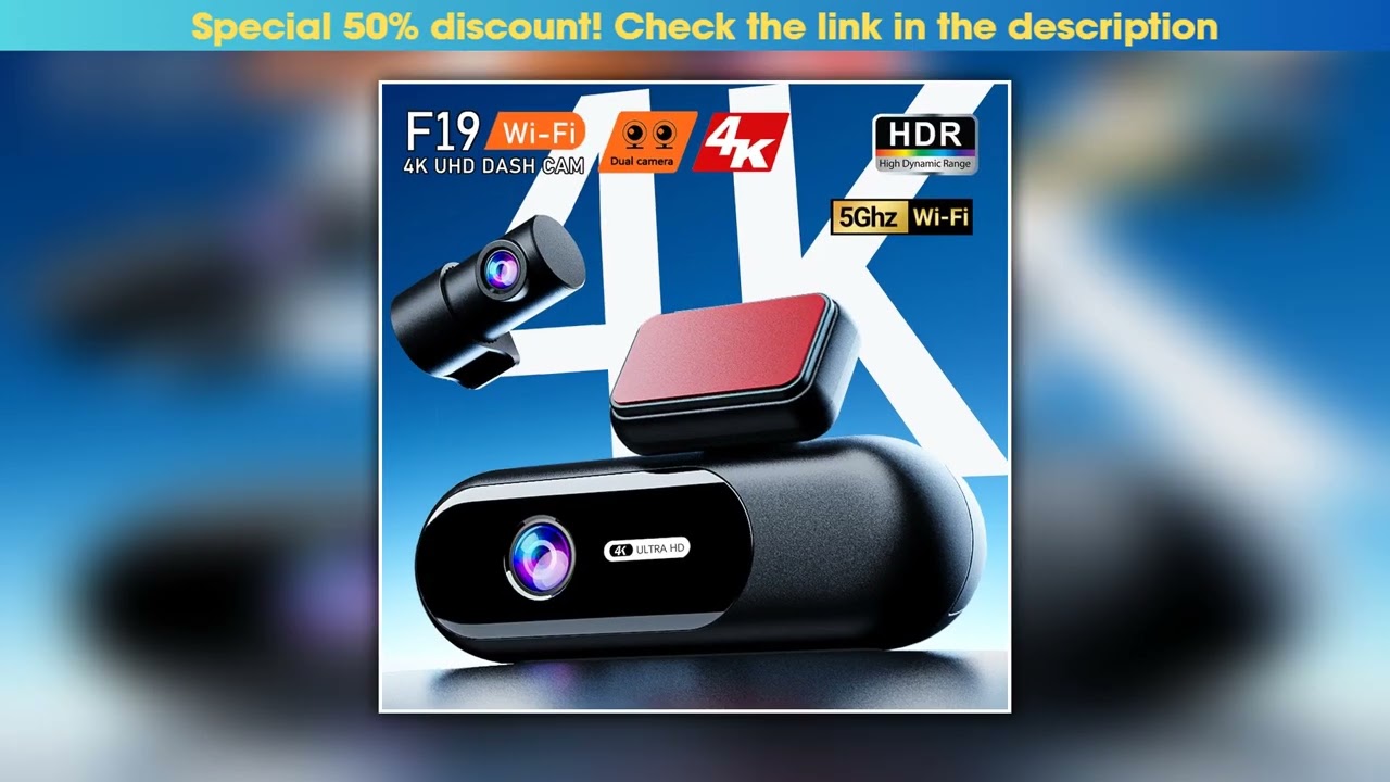 Dash Cam for cas 4K UHD Recording Front Rear Car Camera HDR Night Vision Recorder Built in WiFi