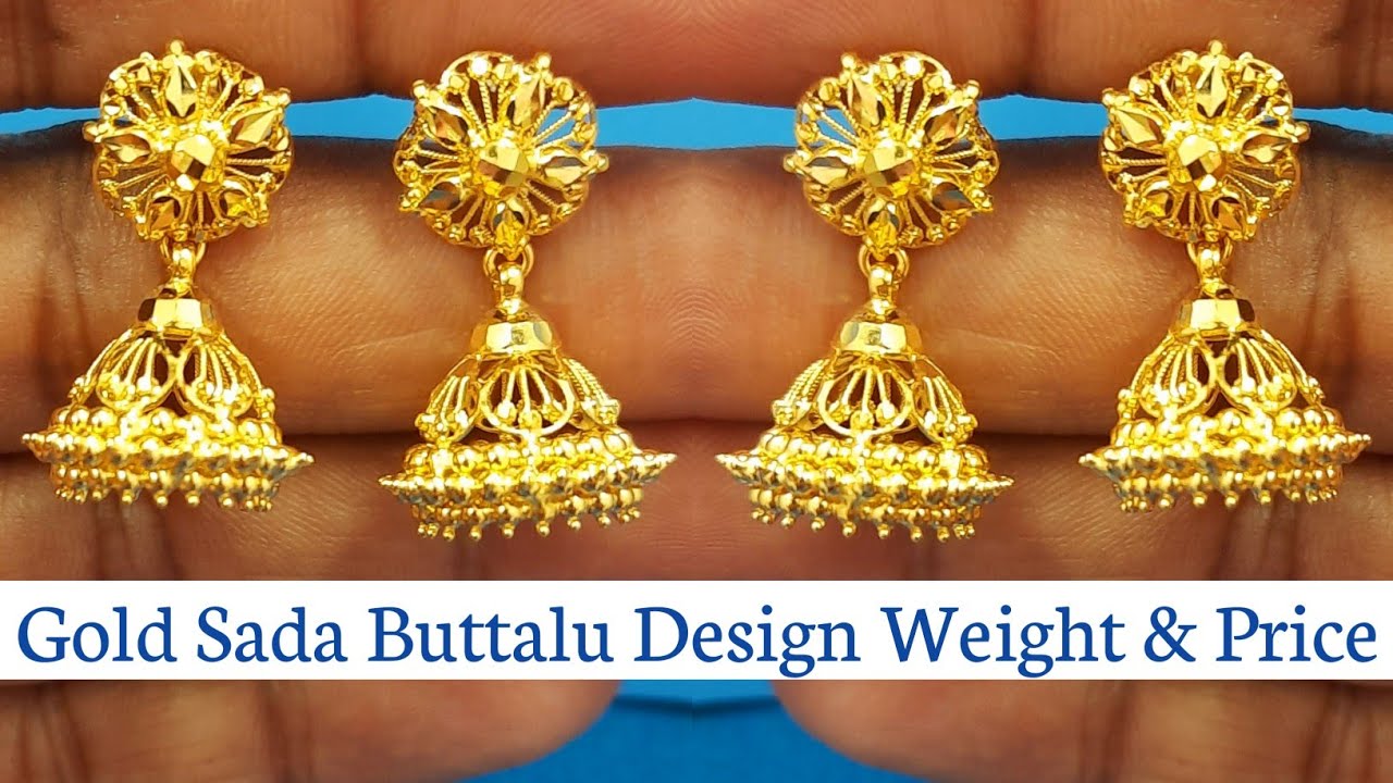 Buttalu | Jhumka designs, Gold earrings models, Gold jhumka earrings