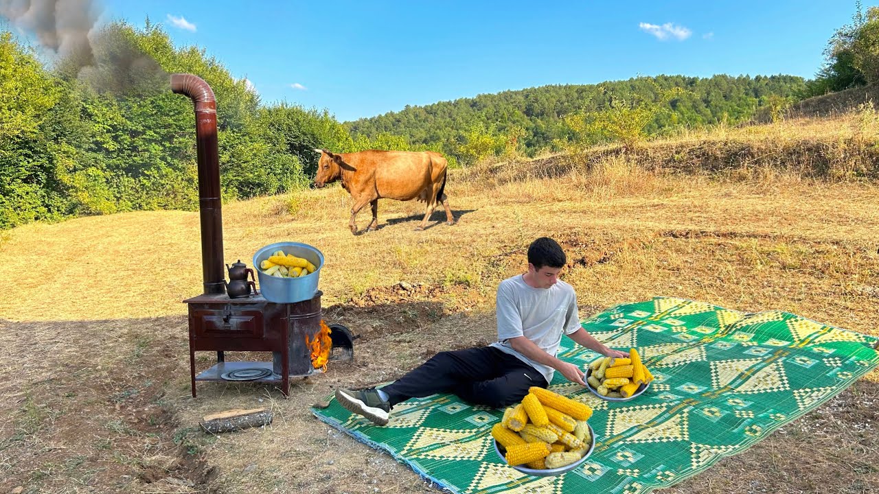 DAĞ KÖYÜNDE YAŞAM! Kuzine Sobada Geleneksel Yemek Tarifi – Köy Hayatı