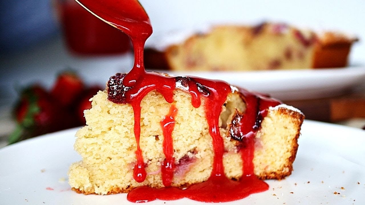 Strawberry Cake Recipe (Using Strawberry Syrup & Fresh Strawberry