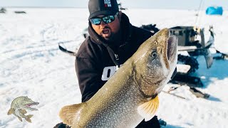 Ice fishing for REALLY BIG Lake Trout!! Incredible underwater footage!!  (PB on ICE!)